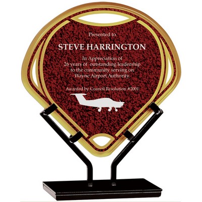 8½" Red Infinity Fan Acrylic Award w/Iron Stand