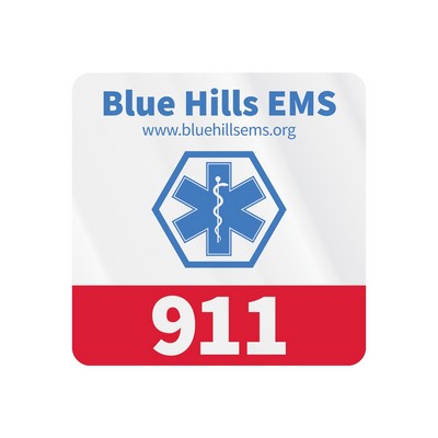 Square Sticker | Round Corners | 4" x 4" | Clear Static | Static Face | Screen