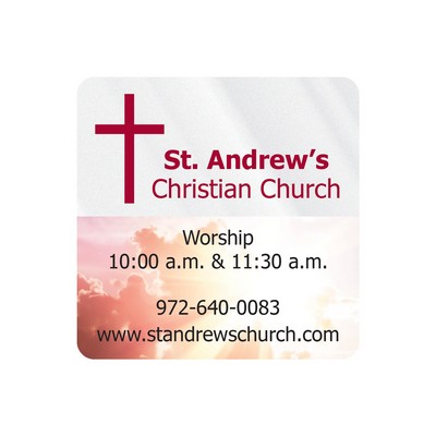 Square Sticker | Round Corners | 2" x 2" | Clear Static | Static Face | Digital