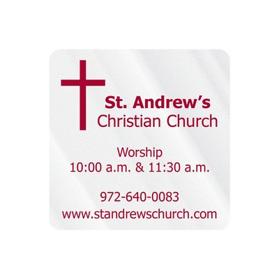 Square Sticker | Round Corners | 2" x 2" | Clear Static | Static Face | Screen