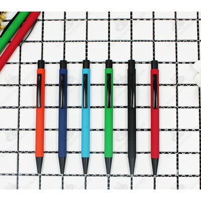 Aluminum Spray Finis Click Action Gel Pen With PET Clear Pen Box