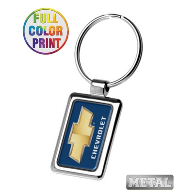 Unin Printed - Rectangle Metal Keychain with Full-color Dome