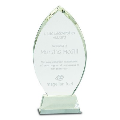 10 1/4" Crystal Oval on Clear Base