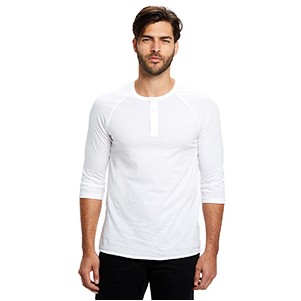 Unisex ¾ Sleeve Raglan Henley Shirt
