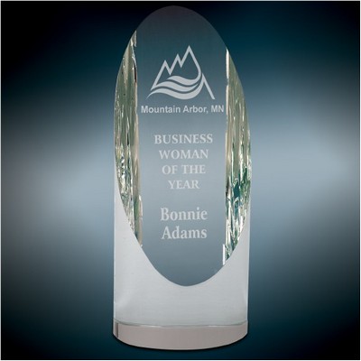 Oval Tube Crystal Award, 6 1/2"H