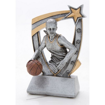 Female Basketball 3-D Star Resin - 6"