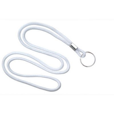 1/8" Blank Lanyard w/Split Ring (White)