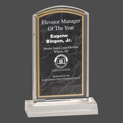 Black Marbleized Acrylic Award w/5" Base
