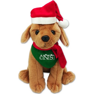 Christmas 8" Sitting Beanie Bandana Tan Dog