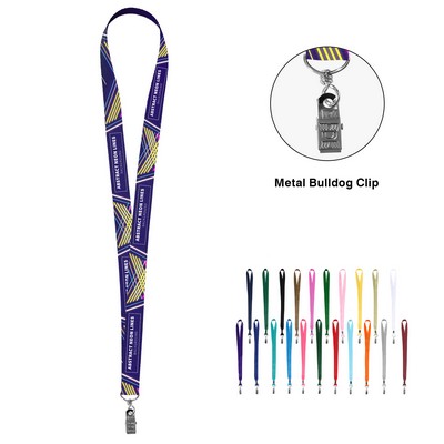 3/4" Full Color Sublimated Lanyard W/ Metal Bulldog Clip