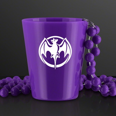 Purple Shot Glass Bead Necklace 1.5 oz. (NON-Light Up) - PRINTED