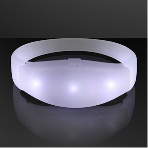 White LED Steady Illumination Stretch Bracelet - BLANK
