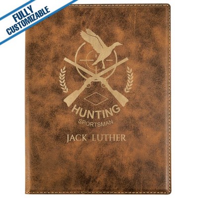 Rustic Gold Leatherette - 7X9" Portfolio Folder With Notepad