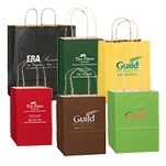 Short Run Matte Colored Pinstripe Shopper Bag (10"x5"x13")