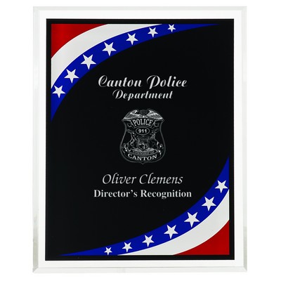 Stars and Stripes Border Clear-Plaque Acrylic (8" x 10")