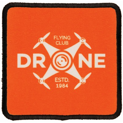 3" x 3" Square Sublimatable Patch with Adhesive & Black Border