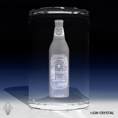 Tall Crystal Cylinder Award (5" x 2" x 2")
