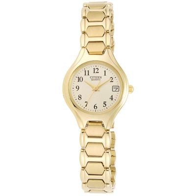 Citizen Ladies' Quartz Stainless Steel Gold-Tone Watch w/Champagne Dial