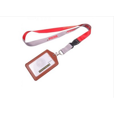 Polyester Lanyards with PVC Leather Badge Holder