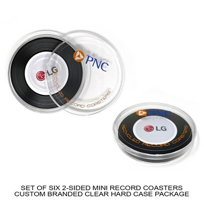 2-Sided Mini Record Coasters - Sets of 6 - Custom Hard Case