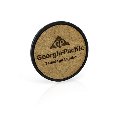 Wooden Laser Etched Coin (black powder coated)