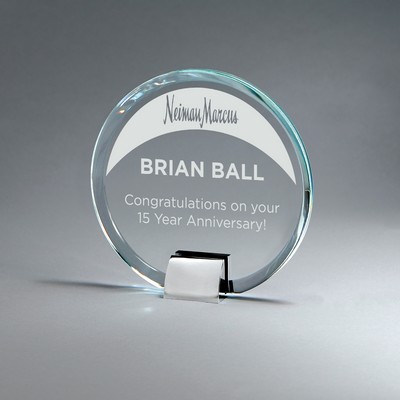 Beveled Circle with Chrome Base (6.125"x6.125"x1.25")