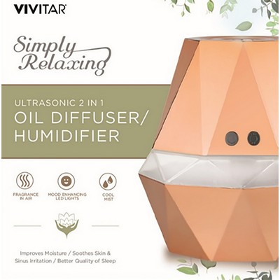 Vivitar® 2-in-1 Rose Gold Aromatherapy Essential Oil Diffuser/Humidifier