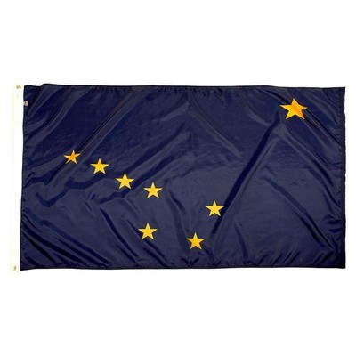 Alaska Indoor Parade Flag w/Pole Hem (3'x5')