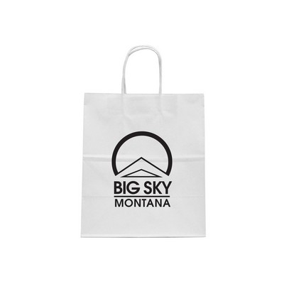 White Kraft Paper Shopping Bag (10"x6.5"x12")