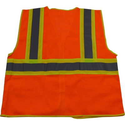 CB1 Mesh Orange/ Lime Contrast Two Tone DOT ANSI Class 2 Safety Vest