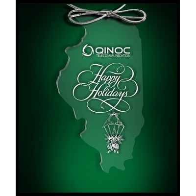 Illinois Budget Ornament in Clear Acrylic