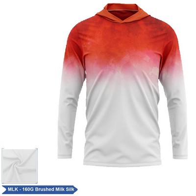 Unisex & Kids' Sublimation Brushed Milk Silk LS Hooded Tee