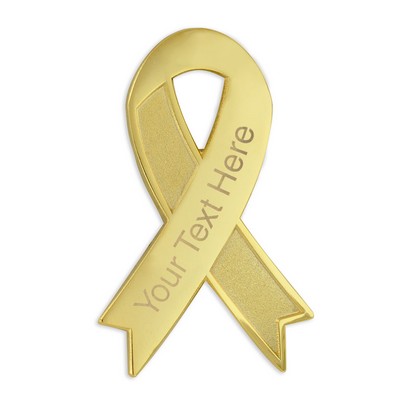 Awareness Ribbon Engravable Pin - Gold or Silver