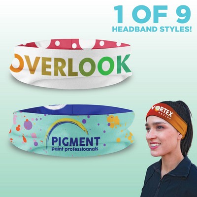 Headband Standard - Double Sided - Deluxe - 1 of 9 Headband Styles - Customize with ANY design!