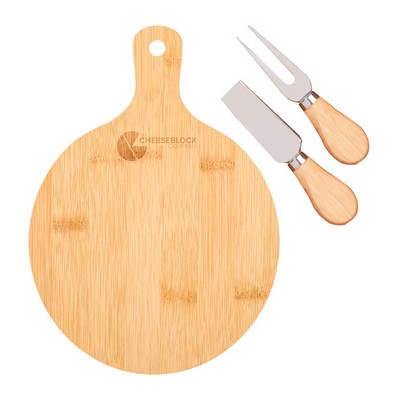 Ricotta Bamboo Cheese Board Set (Engraved Imprint)