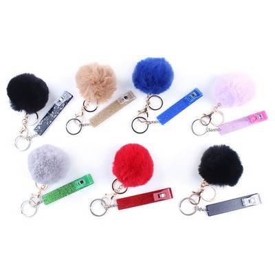 Card Grabber Keychain with Hairball