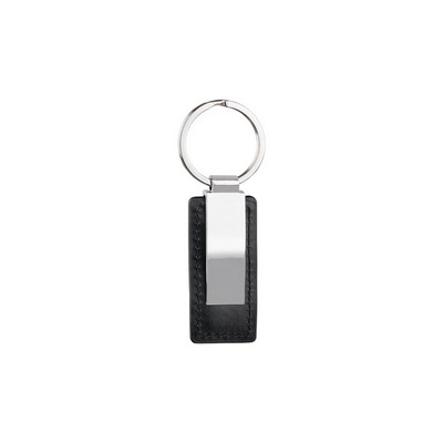Leatherette Keychain with Metal plate