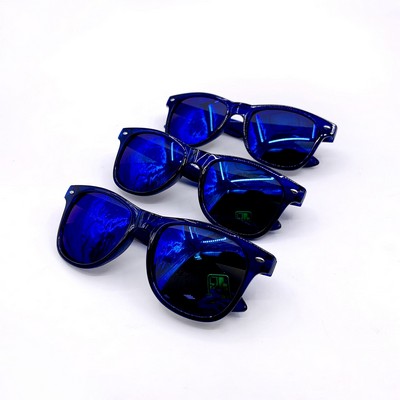 Clear Color Frame Mirror Lens Sunglasses