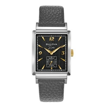 Citizen® Bulova Frank Sinatra Men's Quartz Gray Leather Strap Watch w/Black Dial