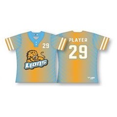 Two Button Faded Baseball Jersey w/Double Striped Sleeves