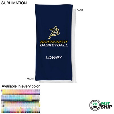 72 Hr Fast Ship - Team Towel in Microfiber Dri-Lite Terry, Sublimated bench, Neck Towel (20"x40")