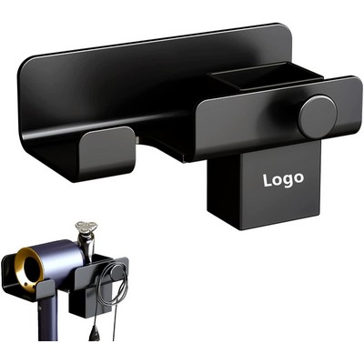 Wall Mounted Hair Dryer Holder No Drill Blow Dryer Holder Rack Organizer for Bathroom