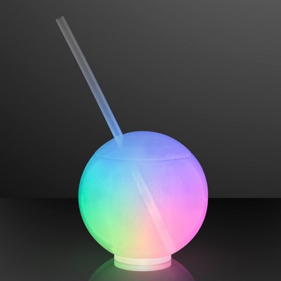 Glow Ball Light Up Tumbler with Straw, Deluxe Base - BLANK