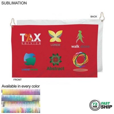 72 Hr Fast Ship - Colored Velour Terry Cotton Blend Golf Towel, Finished size 15x25