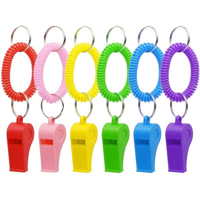 Whistle Key Chain with Coil