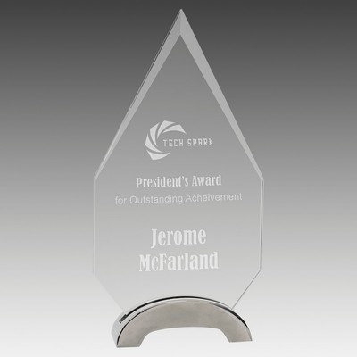 Diamond Platinum Glass with Arch Metal Base