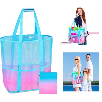 7.8 x 15 x 16" Mesh Beach Bag