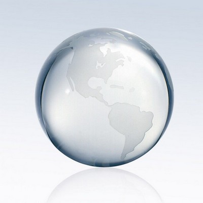 4" Clear Ocean World Globe w/Flat Bottom