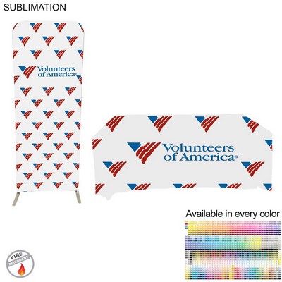 Tradeshow Booth Package Sleek, 2'wide Skinny EuroFit Wall Display + PREMIUM 6' Sublimated Tablecloth