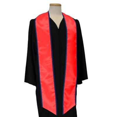 Red with Navy Blue Binded Edge Graduation Sash